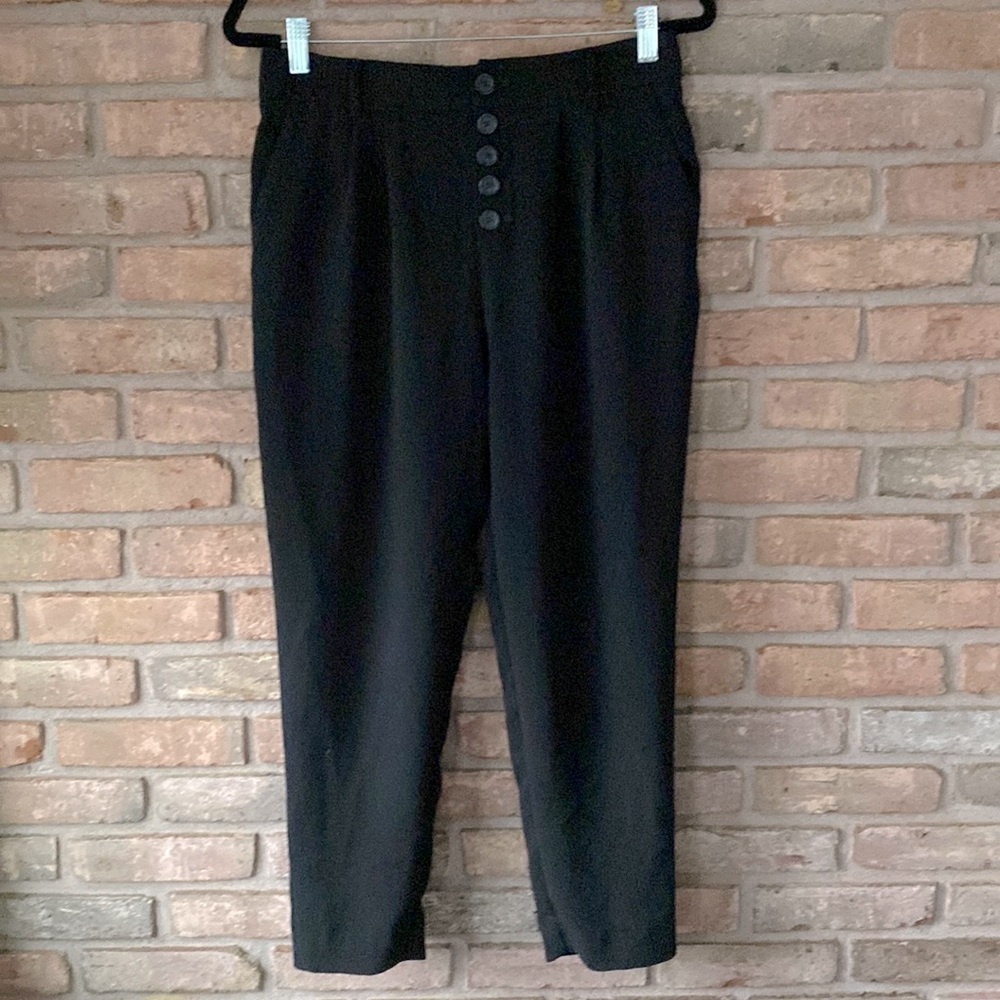 Anthropologie Pleated Black Slacks Size 2 EUC